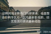 日韩网站全新热门内容速递：全面整合日韩专区与一区内最新影视剧、综艺及流行资讯最新动态
