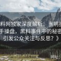 《黑料网独家深度解析：当明星与资本联手操盘，黑料事件中的秘密如何引发公众关注与反思？》