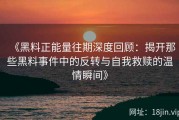 《黑料正能量往期深度回顾：揭开那些黑料事件中的反转与自我救赎的温情瞬间》