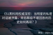 《51黑料网权威深挖：当明星的私密对话被泄露，背后那段不堪回首的历史如何再现？》