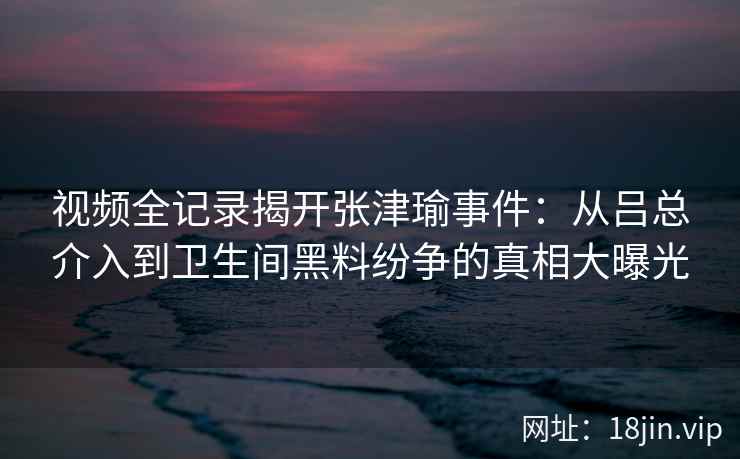 视频全记录揭开张津瑜事件：从吕总介入到卫生间黑料纷争的真相大曝光