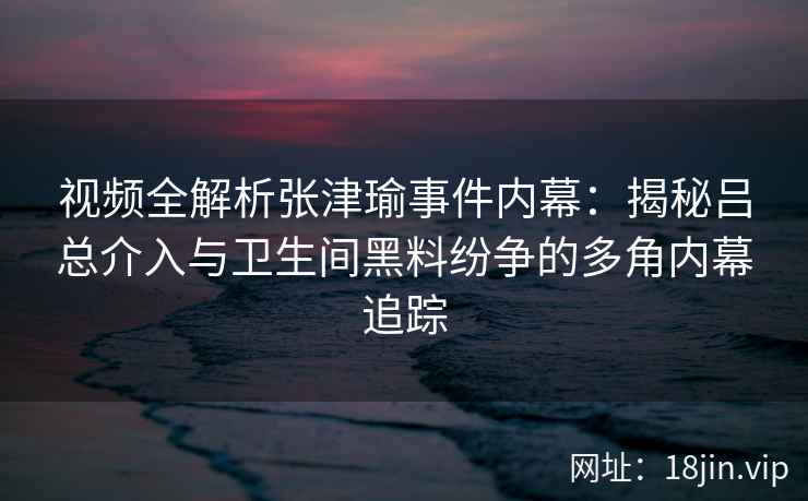 视频全解析张津瑜事件内幕：揭秘吕总介入与卫生间黑料纷争的多角内幕追踪